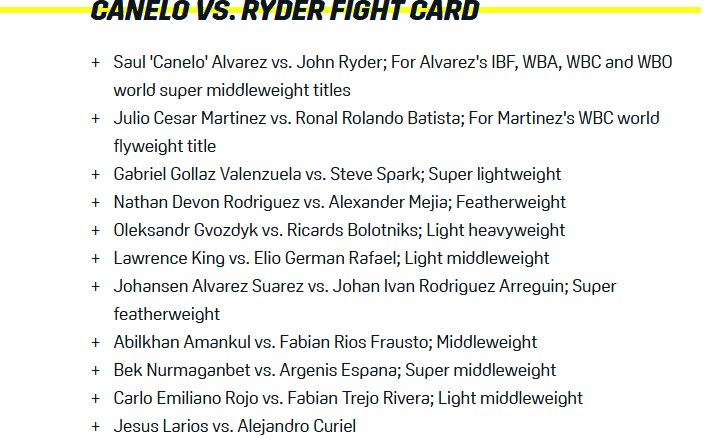 دانلود رویداد بوکس :  Canelo Alvarez vs. John Ryder