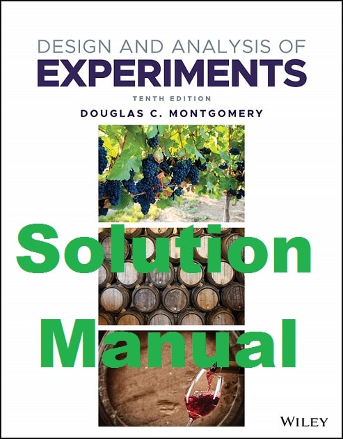 حل المسائل کتاب طراحی و بررسی آزمایش های داگلاس مونتگومری ویرایش دهم Douglas Montgomery