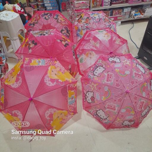     چتر کودک دخترانه خارجی به قیمت مناسب - سایز 19 پارچه ای ضد آب 